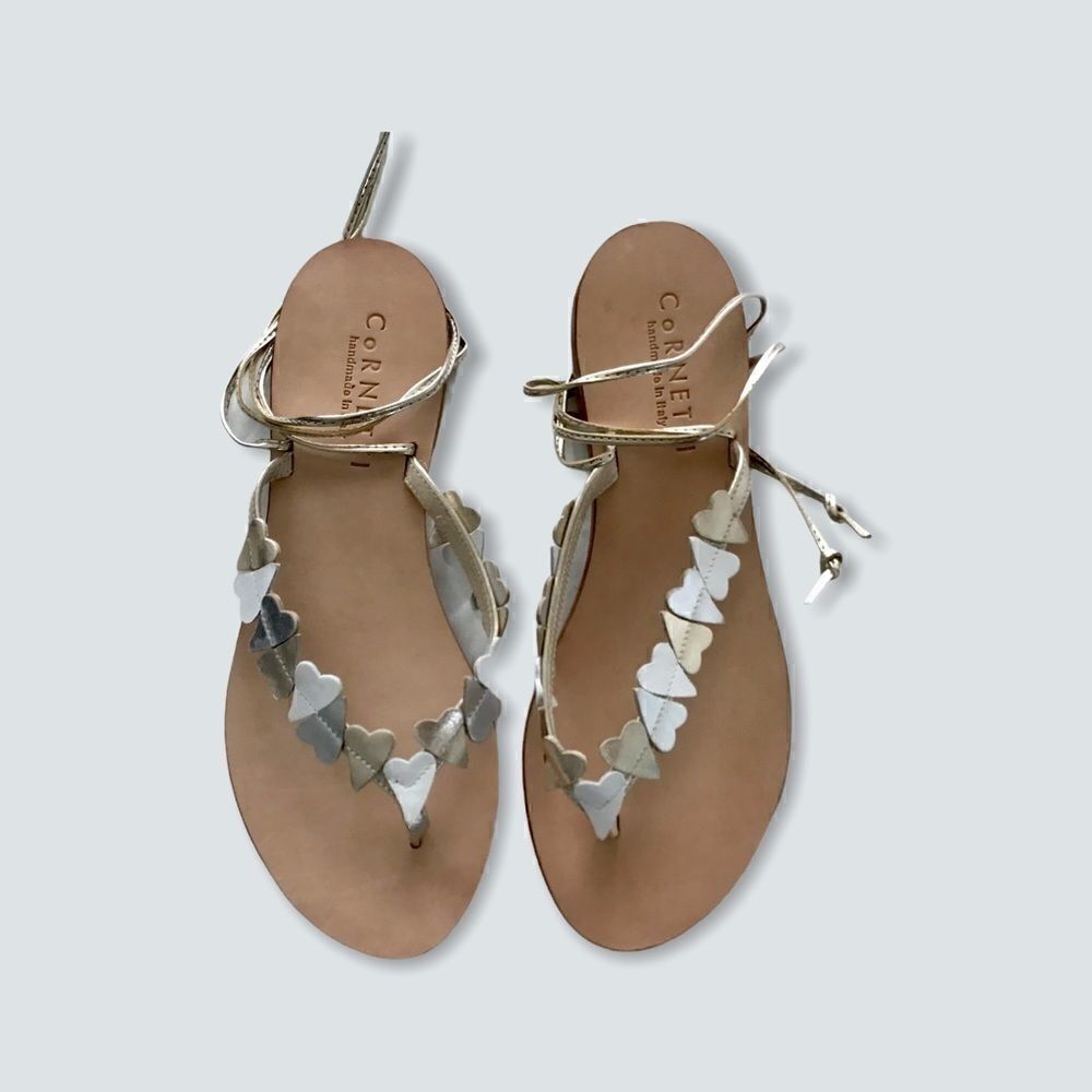 CoRNETTI Heart Lace Up Sandals NWOT - Picture 3 of 5